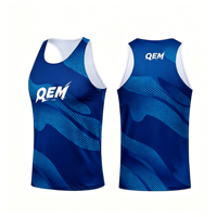 Camiseta Deportiva de Tirantes para Hombre, 100% Poliéster, Malla de 140 g/m², Sublimación, Secado Rápido, Transpirable, para Maratón, Venta al Por Mayor, Fabricante OEM