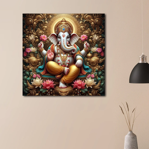 لوحات قماشية بالجملة لتماثيل غانيش وبوذا، طباعة فنية للجدران، تصميم فني قماشي لديكور المنزل - Product Image 3