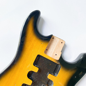Cuerpo de guitarra de aliso sólido de 2 tonos con acabado Sunburst para kits DIY al por mayor - Product Image 5