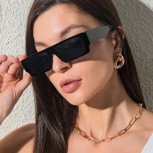 Óculos de sol retangulares vintage quadrados baratos para homens e mulheres, óculos de sol retangulares da moda, óculos personalizados de 2024