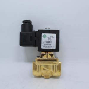 Électrovanne en laiton 2/2 voies N.C. avec commande pilote 21H8KB120 21H8KV120 218KE120 3/8 pouce pour eau et air, certifiée CE, Italie - Product Image 1