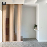 Paravent vertical en chêne blanc style lattes pour maisons, séparateurs de pièce en bois pour escaliers, décoration intérieure