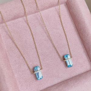 Kalung batu Topas biru Modern rapi dan rapi serta bisa dipakai dengan berbagai kostum - Product Image 3