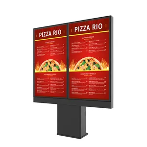 Outdoor 55 65inch high brightness ip65 ip66 ip67 UHD all weather proof drive thru menu boards ordering system for coffee shop