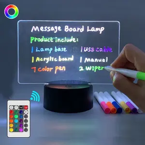 3D הודעה הערה לוח לילה אור עם עט
