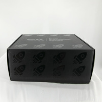 Échantillon gratuit chaud noir Uv Logo mystère carton pliable livraison de colis boîtes personnalisées emballage pour boîte d'expédition avec logo