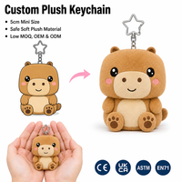 Porte-clés personnalisé en peluche Capybara 5 cm, mini animal en peluche, breloque de sac, jouet doux, pendentif, OEM ODM, couleur et logo personnalisés