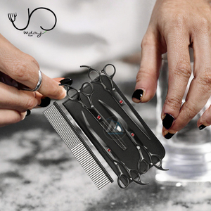 Kit professionnel de ciseaux de barbier 6 pouces en acier inoxydable tranchant pour la coupe et l'éclaircissement des cheveux, avec étui et peigne, outils pour la maison et le salon - Product Image 3
