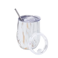 Gobelet à vin isotherme en acier inoxydable de 12 oz, personnalisable par sublimation, motif œuf, logo personnalisé, pour fêtes, écologique