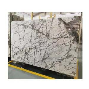 natural Cote D Azur marble slab, white marble with grey veins