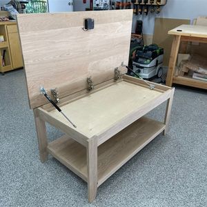 Gemakkelijk te installeren wandgemonteerde klepdeur zwevende plank met twee kleuren en vergrendelbaar verborgen vak/verborgen lade - Product Image 1