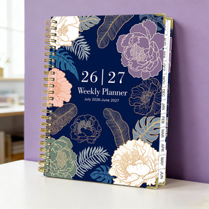 Agenda hebdomadaire A5 à spirale, édition anglaise 2026-2027, papier double couche, carnet de notes, organisateur de planning - Product Image 3