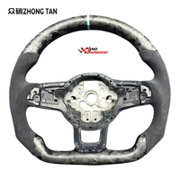 Volant sport en fibre de carbone avec poignée en cuir pour VW Golf R Passat CC R-Line modèles MQB PQ