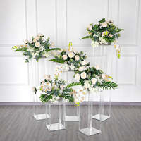 Support de présentation de fleurs moderne en acrylique transparent, personnalisable pour un montage facile, étagère d'angle pour supermarché