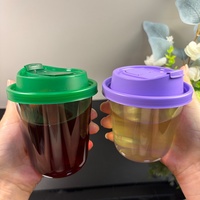 Gobelets en plastique PP PET personnalisés à fond rond, transparents, jetables, 10, 12, 14, 16, 18, 20 oz, pour café glacé, avec couvercles plats pour emporter