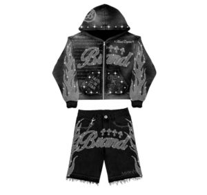 Áo hoodie nam chất dày, kiểu vintage, phai màu nắng, đính đá, kiểu đường phố, khóa kéo - Product Image 1