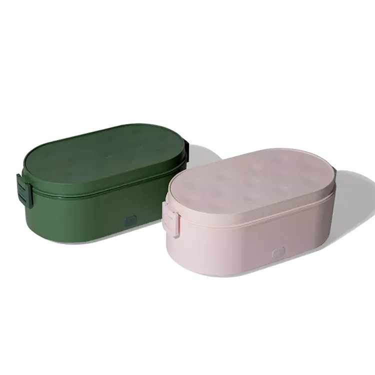 Mini Portable Car Electric Lunch Box for Car USB Plug-in Heating Insulation Lunch Box PP Food Heater Box Stainless Steel + White