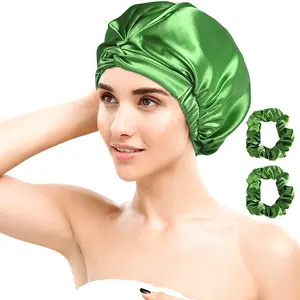 Großhandel beliebte neue Design Turban 100% Seide Hauben mit elastischen Stretch band Seiden wickel Doppels chicht haube