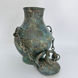 Hu Ancien Navire En Bronze Couvercle En Forme D'oiseau Poignée De <span class=keywords><strong>Poutre</strong></span> De Chaîne Forme Réaliste Motifs Complexes Intégrant Parfaitement Artisanat En Métal - Product Image 2