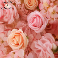ANNIELU Künstliche Blumenwand Hintergrund 8x8ft Aufrollbare Seidenrosen-Paneele für Hochzeit Party Event Dekoration