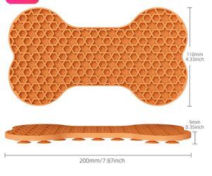 Mangkuk silikon portabel pemberi makan lambat, mangkuk anjing dengan bentuk tulang tidak licin untuk latihan hewan peliharaan mudah dibawa & pengumpan - Product Image 4