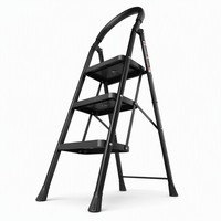 Escabeau pliant portable pour la maison, échelle pliante avec main courante de sécurité et pédale antidérapante pour usage domestique en intérieur