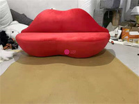 Yicheng Beauty, tapicería de tela de alta calidad, sofás para sala de estar, sofá para sala de estar con forma de labio rojo a la venta