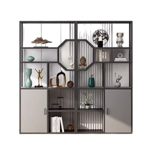 Modern Minimalist Metal Display Shelf <b>Light</b> Luxury Floor Standing Storage <b>Tea</b> Rack Wine Cabinet Living Room Partition - Product Image 4