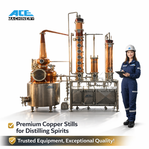 Système de distillation en colonne en cuivre de 3000L avec chaudière à double enveloppe, panier de distillation, condenseur, nettoyage CIP automatique et réservoir de stockage - Product Image 5