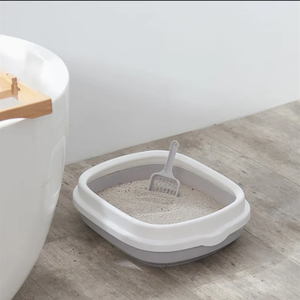 Halfopen kattenbak met frame, duurzame plastic kattenbak, bedpan voor kitten, kattenbenodigdheden - Product Image 4