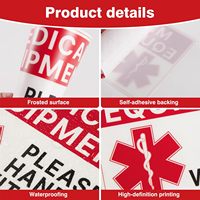 Autocollant d'avertissement personnalisé en vinyle pour poignée d'équipement médical, pour hôpital, pharmacie, entrepôt, boîte en carton, adhésif durable, sécurité