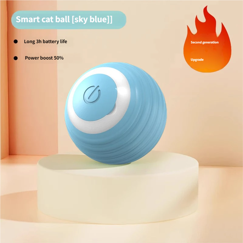 Pelota de juguete inteligente para gatos [Actualización 2.0] Azul cielo