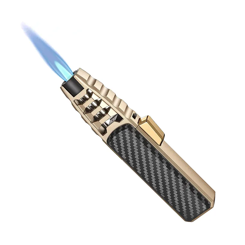 Encendedor de antorcha de llama de chorro azul de metal de alta calidad encendedor de pistola de soldadura recargable con cerradura de seguridad