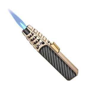 High quality metal blue jet flame torch lighter refillable welding gun lighter with safety lock