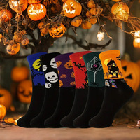 Chaussettes décontractées unisexe pour Halloween, motif citrouille, crâne, chauve-souris, toile d'araignée, antidérapantes, absorbant la transpiration, pour fête d'Halloween