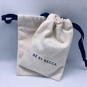 Bolsa de Lona de Algodón Orgánico Reciclable con Cordón y Logotipo Personalizado, Bolsas Impresas para Joyería, para Empacar Trajes - Product Image 5