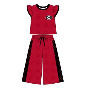 Pre-ordenar Conjuntos de Ropa <span class=keywords><strong>para</strong></span> Bebés <span class=keywords><strong>Niñas</strong></span>: Camisetas de Manga con Volantes de Estrellas de Fútbol de Otoño y Pantalones Acampanados Deportivos - Product Image 3