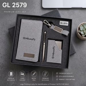 Cadeau de bureau avec bloc-notes A5, stylo à bille métallique, porte-cartes, porte-clés pour les employés, les réunions avec les clients, les événements d'entreprise - Product Image 2