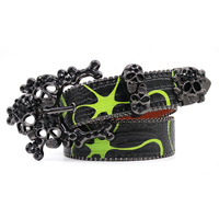 Ceintures en PU cloutées avec boucle élastique GG, style streetwear, logo personnalisé, personnalisation punk Renaissance, chaîne en strass, vente en gros, BB Y2k