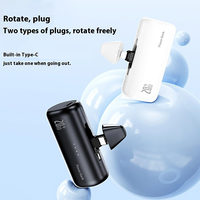 Cargador Portátil de Alta Capacidad con Enchufes Integrados Tipo-C, Mini Banco de Energía en Forma de Cápsula