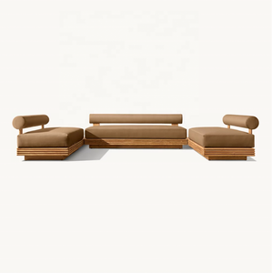 Muebles de jardín de patio hechos <span class=keywords><strong>a</strong></span> mano de teca Indonesia para exteriores sasánida <span class=keywords><strong>Bondi</strong></span> sofá modular seccional en U de teca sólida - Product Image 1