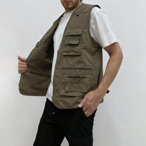 Gilet Cargo Casual Personalizzato per Uomo, Giacca Senza Maniche in Jeans con Tasche Multiple - Product Image 5