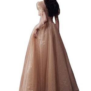 Evening Dress V-Neck A-Line Chiffon Empire Waist Vintage Plus Size Khaki Burgundy - Product Image 5