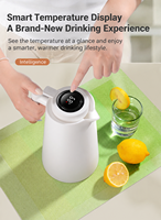 Bouilloire isotherme intelligente rose foncé 1000 ml avec affichage de la température, intérieur en verre, pour café, eau chaude et thé, garde au chaud et au froid
