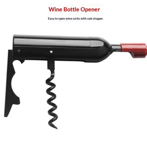 Cadeau promotionnel multifonction 2 en 1 : tire-bouchon à ailettes en acier inoxydable pour barman, ouvre-bouteille magnétique en forme de bouteille de bière/<span class=keywords><strong>vin</strong></span> rouge - Product Image 1