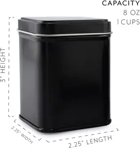 Logo stampato personalizzato piccolo vuoto scatola di lattine di metallo nero scatole regalo di tè quadrato per uso alimentare confezione di barattoli di latta