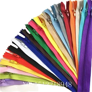 Zíper de bobina de nylon para costura, zíper para artesanato e costura, alfaiate, 20 cores, 10 peças de 3 polegadas-24 polegadas (7.5cm-60cm)