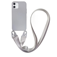 Étui de téléphone en silicone antichoc et étanche avec cordon tour de cou pour 16/14/15/17 Pro Max avec coque souple amovible