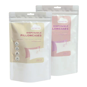 Custom Printed Matte Finish Stand Up <b>Pouch</b> With Hang Hole For Disposable Pillowcases Packaging - Product Image 1