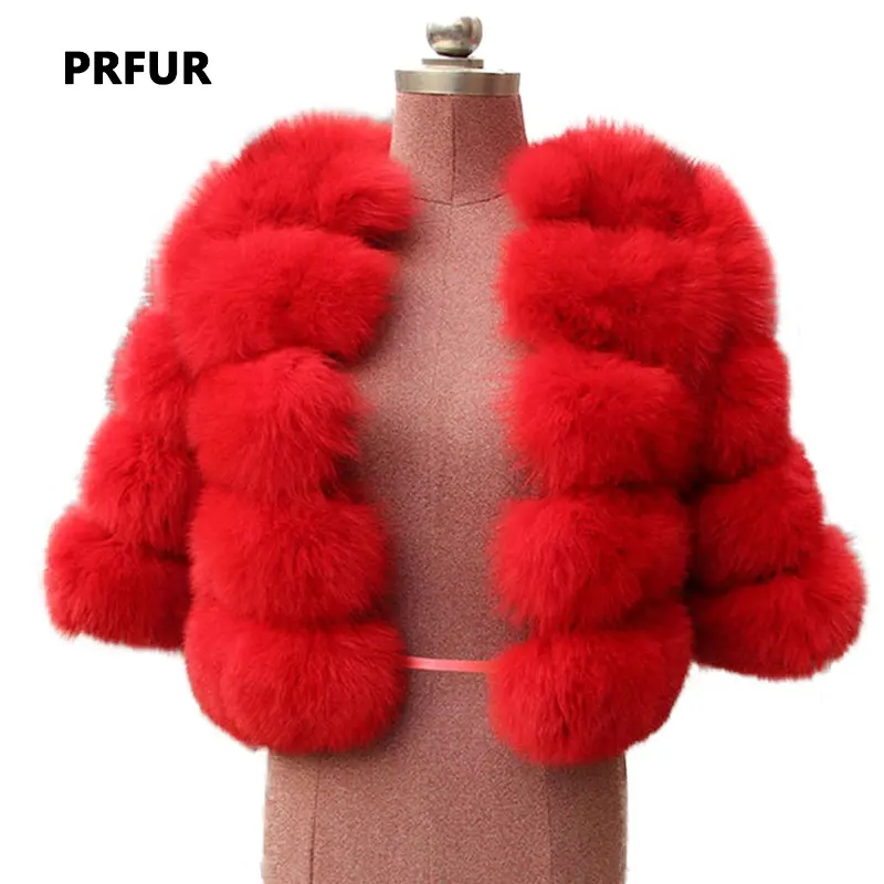 Wholesale real fox fur kid girl coat winter fashion warm fur plush short coat